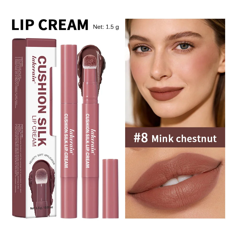 Cushion Silk Lip Cream and Blush for Long-Lasting Matte Makeup Finish