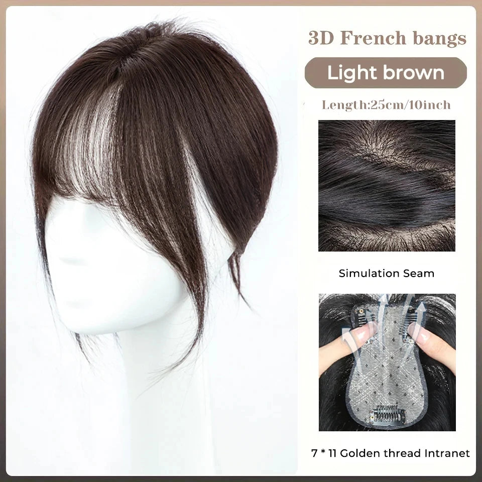 Clip-In Hair Topper Bangs Extension for Natural Volume and Style