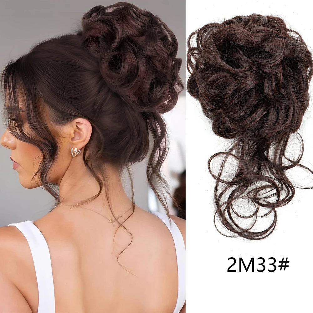 Messy Curly Hair Bun Extension for Instant Volume - 14