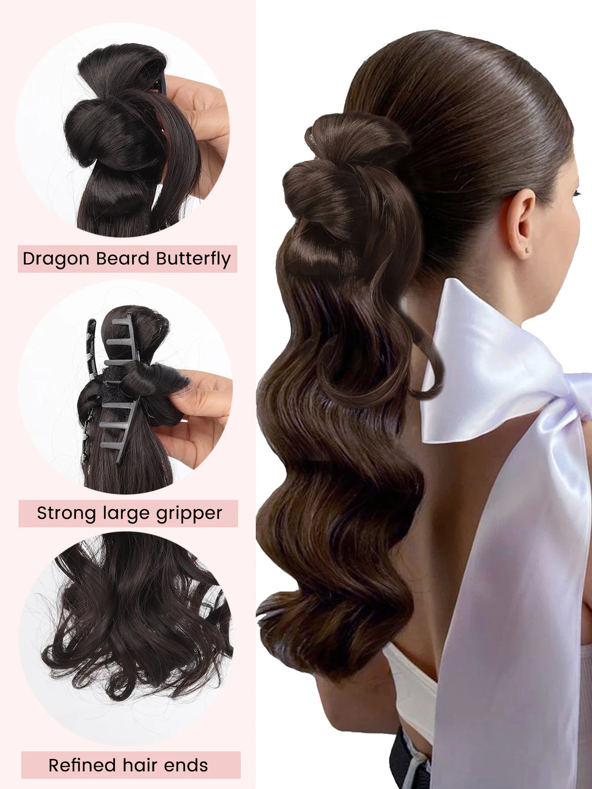 16-Inch Curly Claw Clip Ponytail Hair Extension