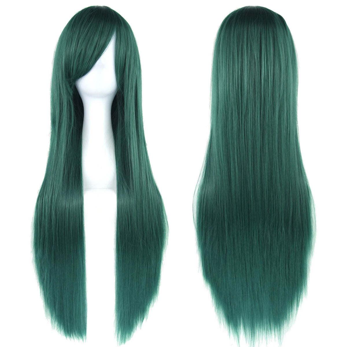 Long Straight Dark Green Cosplay Wig for Anime Halloween Costumes