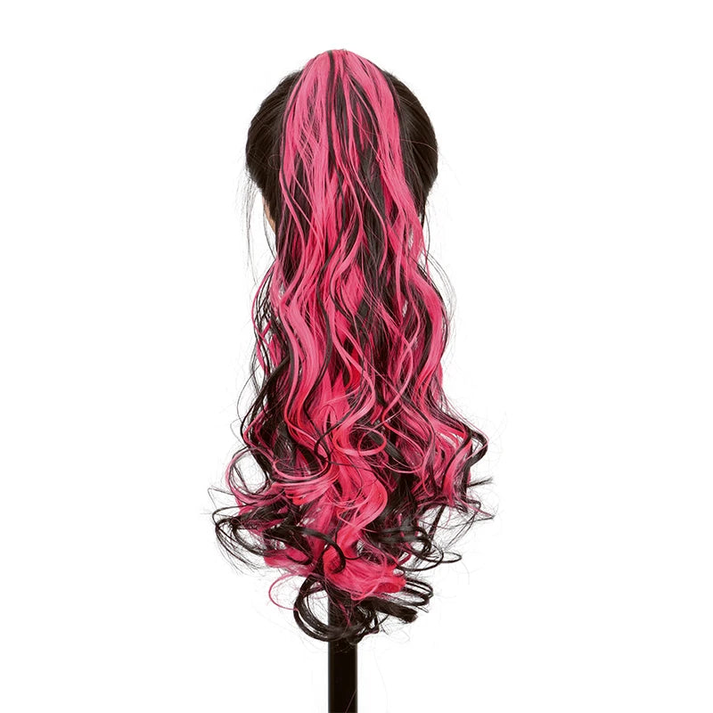 20-Inch Curly Highlighted Ponytail Extension with Claw Clip - 8