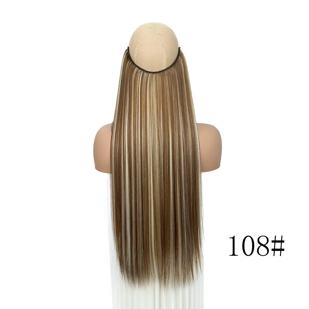 24 Inch Invisible Wire Halo Hair Extension for Instant Length - 9