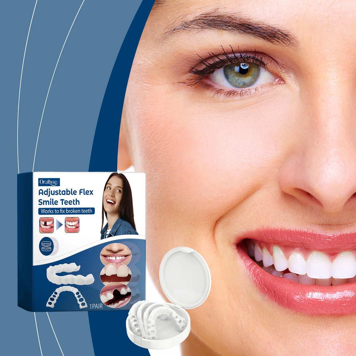 Adjustable Snap-On Silicone Dentures for Instant Smile Repair