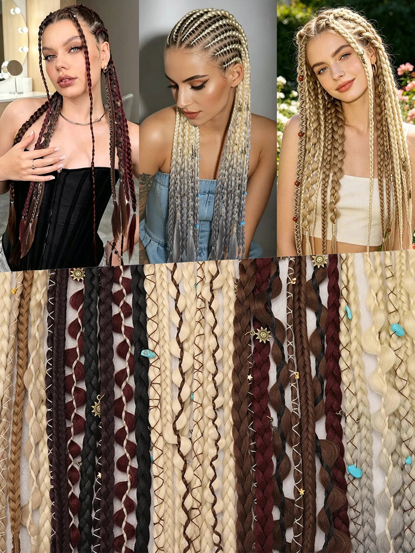 20-Inch Bohemian Clip-In Braided Hair Extensions - 11