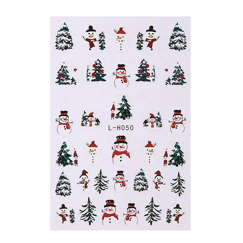 Festive 3D Christmas Nail Art Stickers for Holiday Manicure Decorations - 13