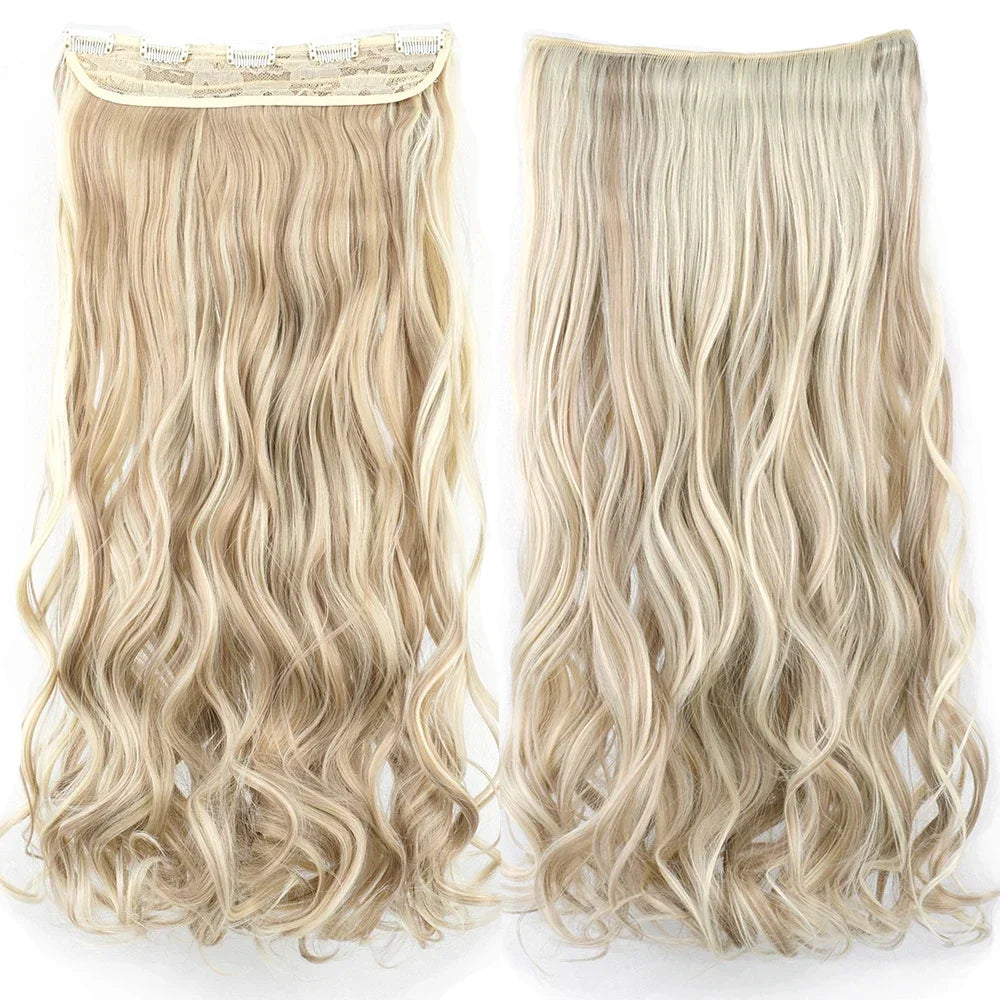 Wavy Clip-In Synthetic Hair Extensions for Instant Volume - 14