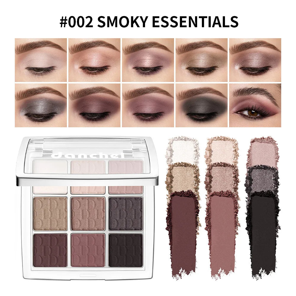 9-Color Pigmented Eyeshadow Palette for Versatile Makeup Looks