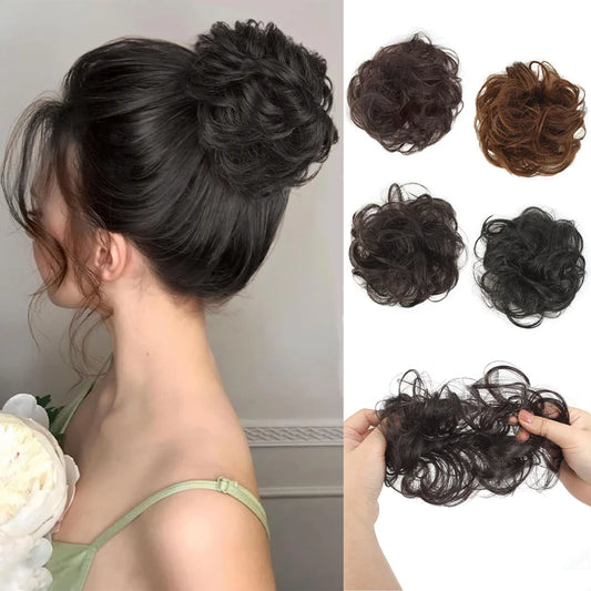 Wavy Messy Bun Hair Extension with Elastic Band