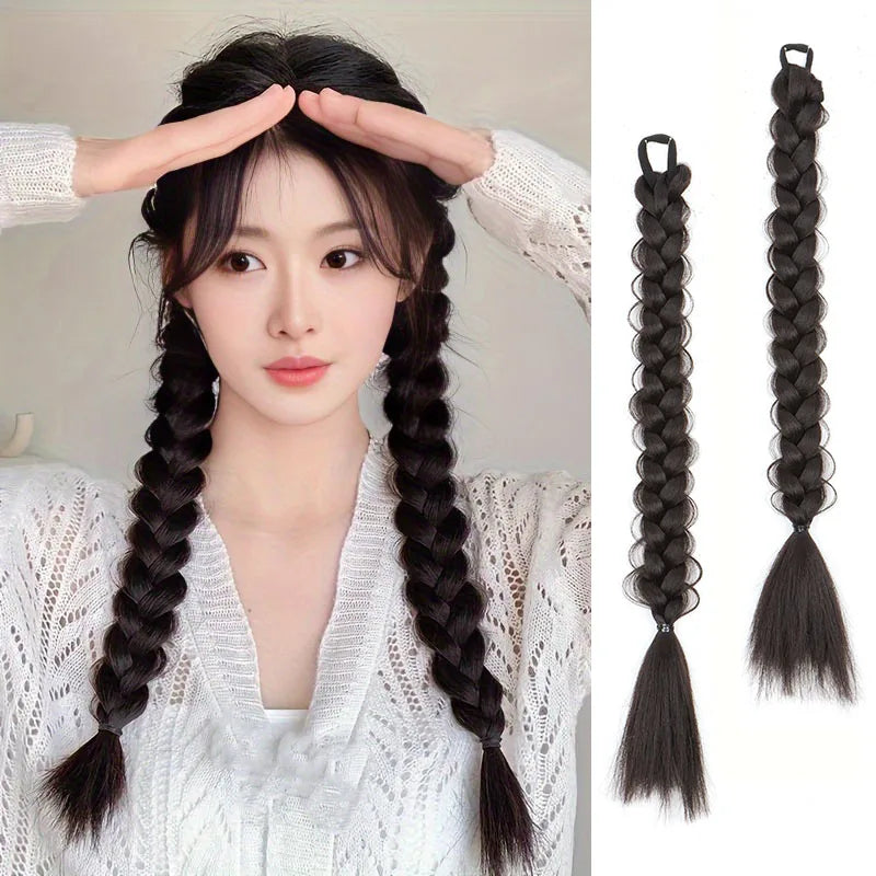 Synthetic Braided Ponytail Hair Extension Set - 5