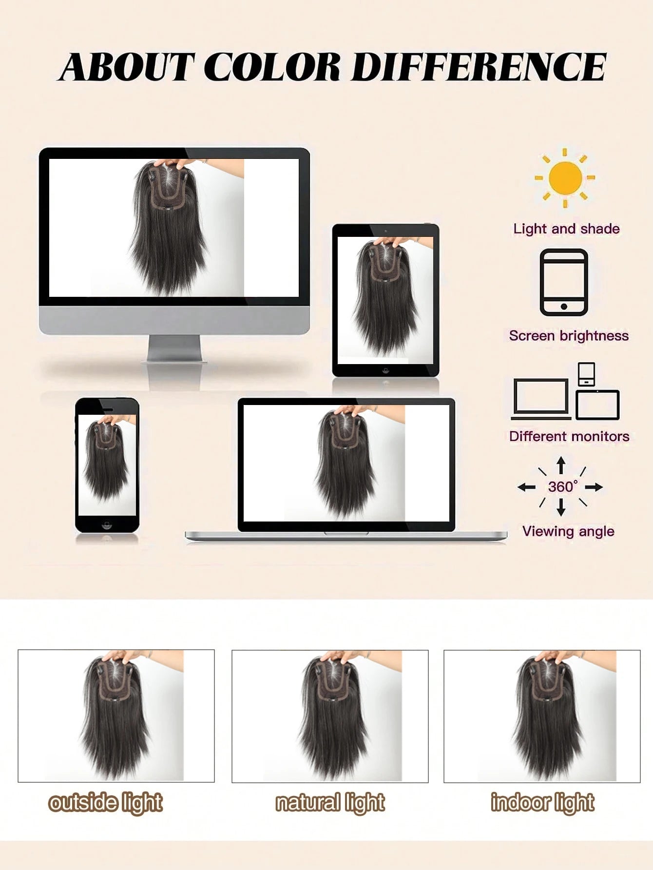 Natural Synthetic Hair Topper with Bangs for Women - 15