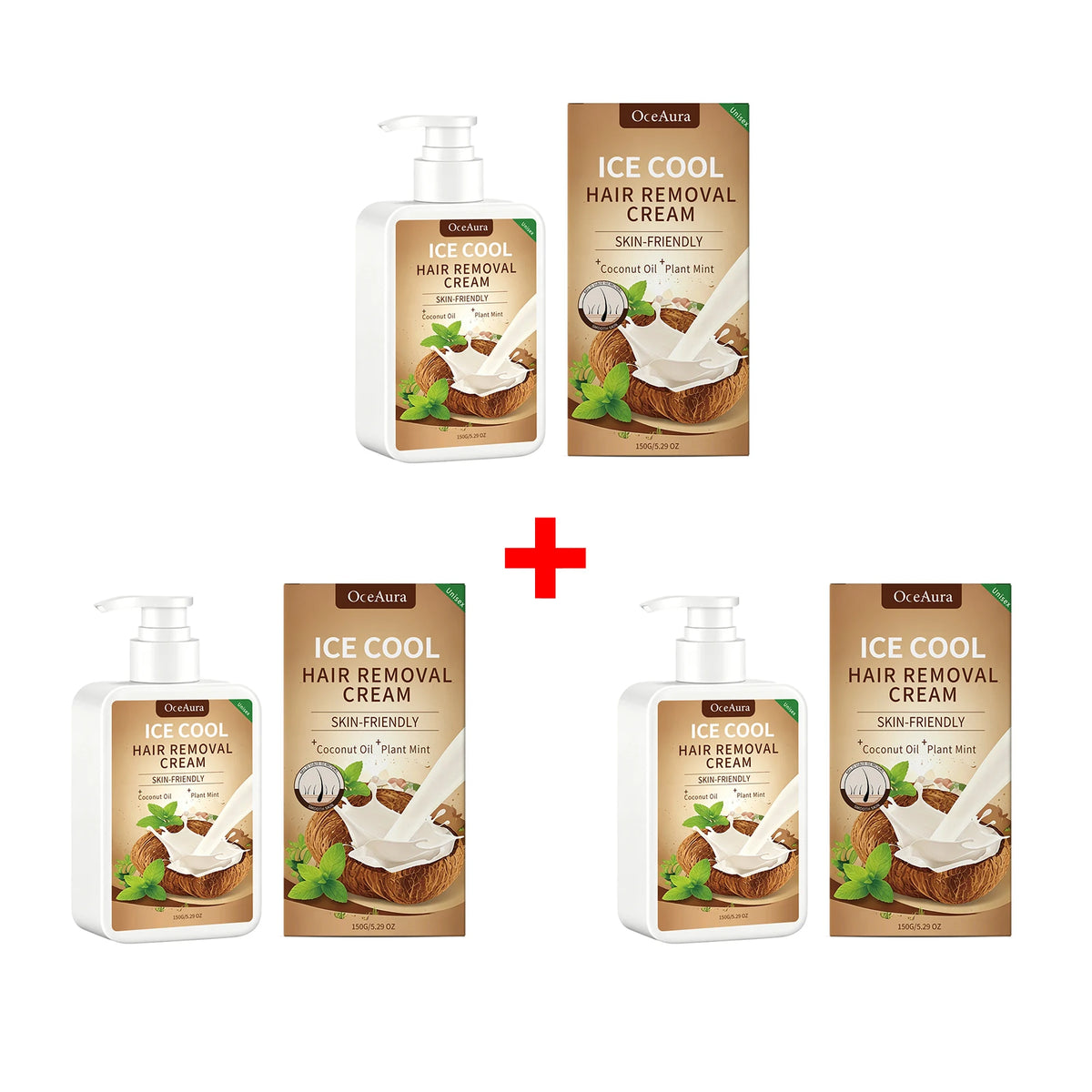 Painless Cooling Hair Removal Cream for Face and Body