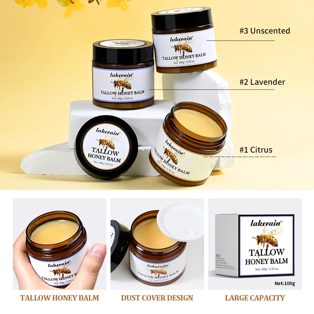 Whipped Beef Tallow and Honey Balm for Deep Skin Moisturizing and Repair