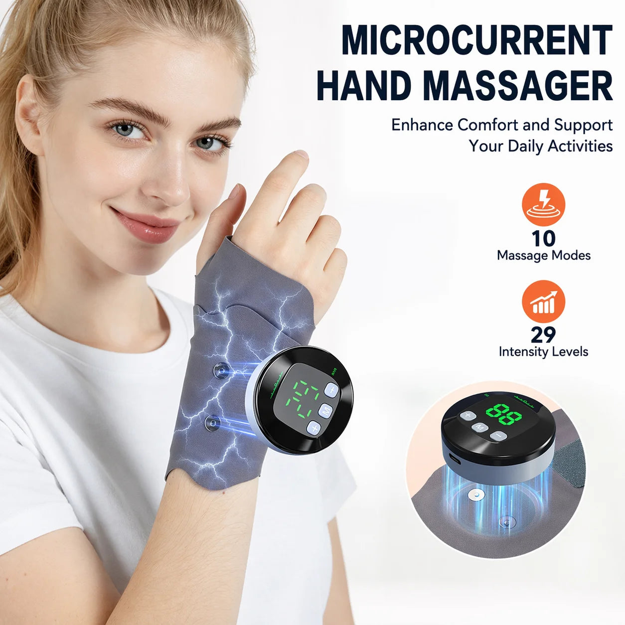 Microcurrent Wrist Massager for Pain Relief and Relaxation - 1