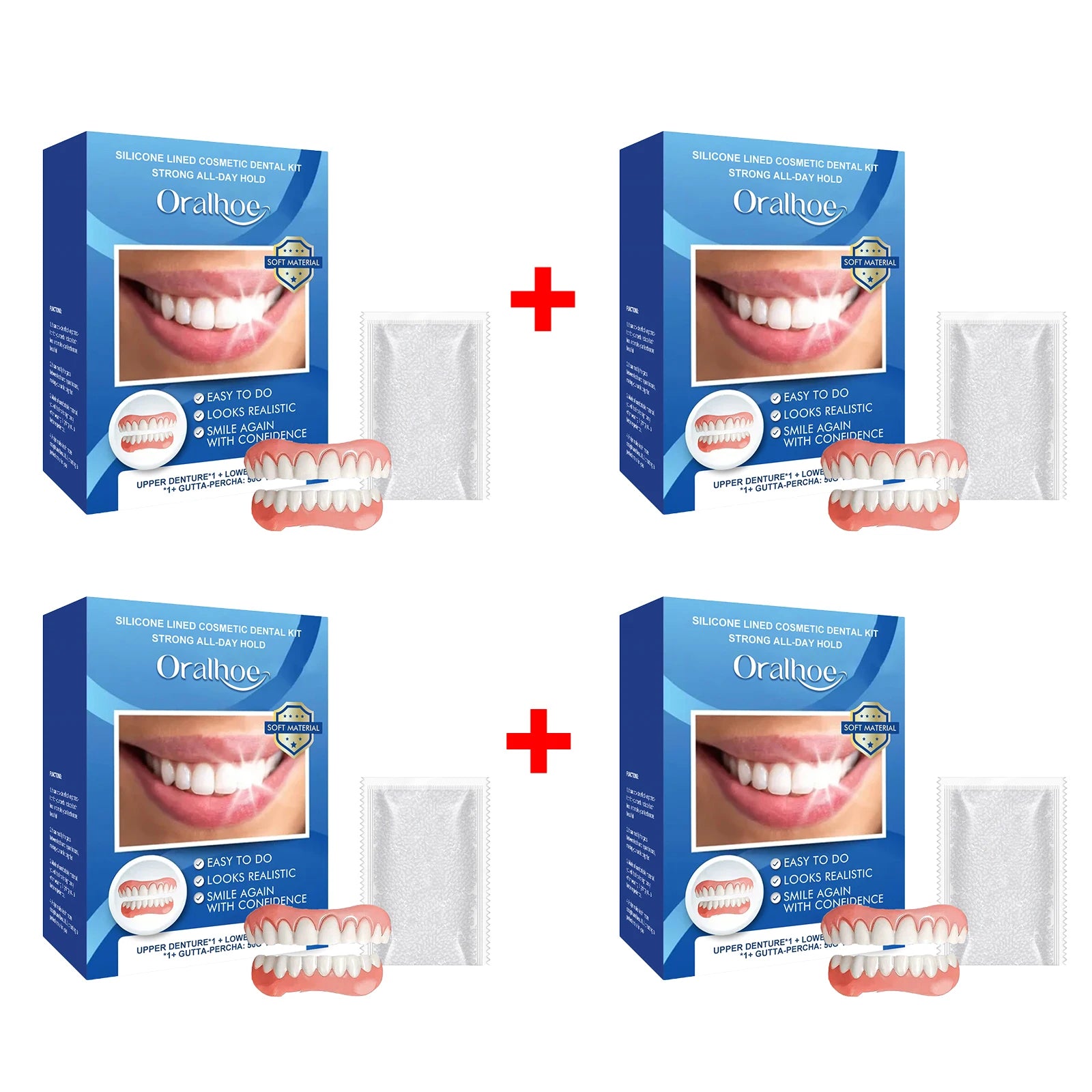 Instant Cosmetic Dental Kit for Upper and Lower Teeth Smile Restoration - 16