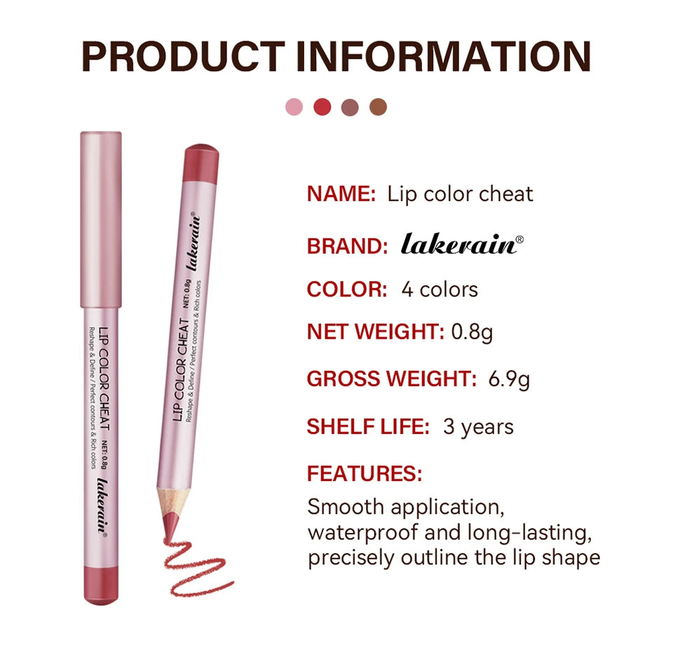 Waterproof Matte Lip Liner Pencil Set for Long-Lasting Defined Lips