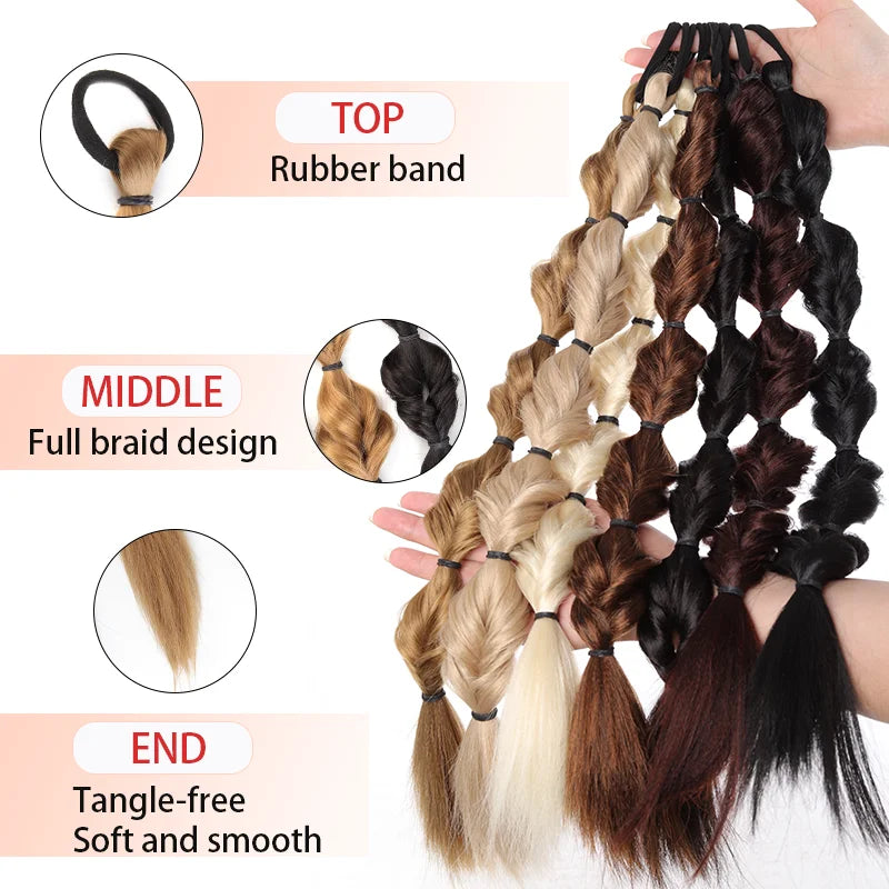 20-Inch Pre-Braided Bubble Ponytail Extension