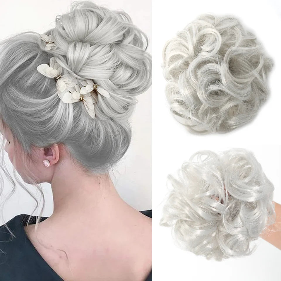 Messy Curly Hair Bun Extension for Instant Voluminous Updo Hairstyles