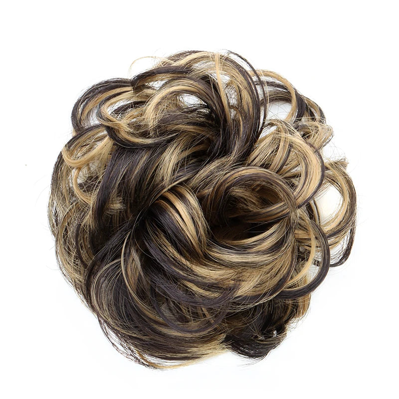 Messy Wavy Bun Hair Extension for Women Curly Chignon Hair Piece - 8