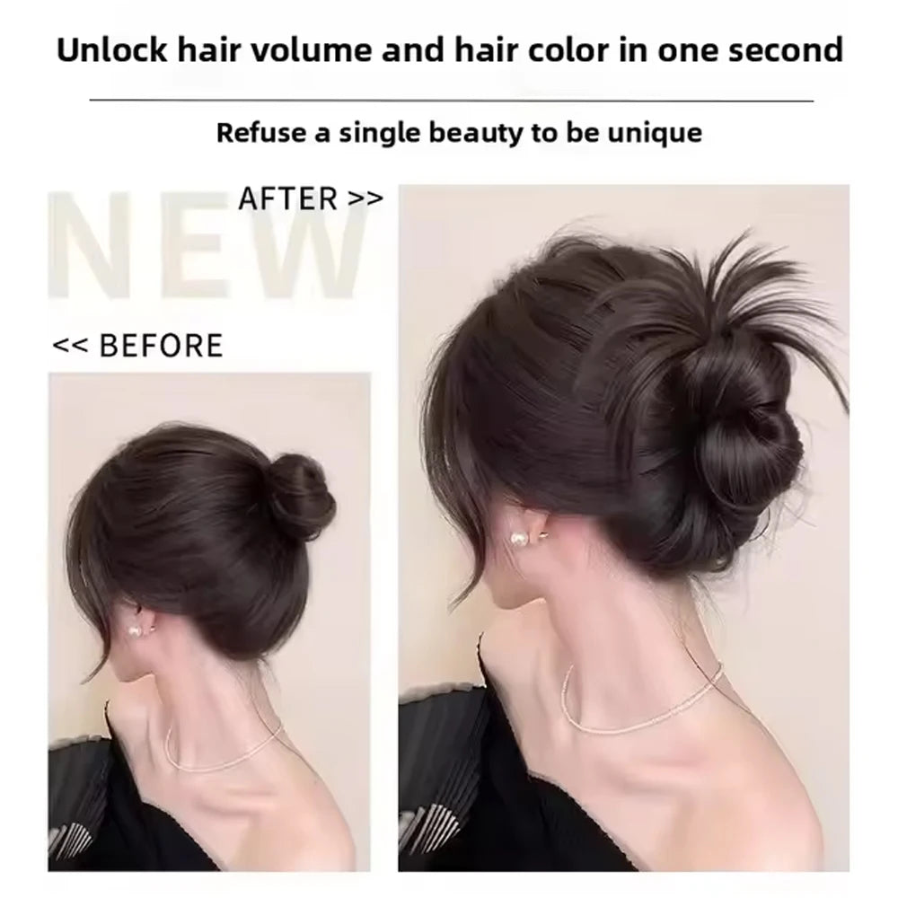 Fluffy Claw Clip Messy Bun Hair Extension for Daily Style - 6