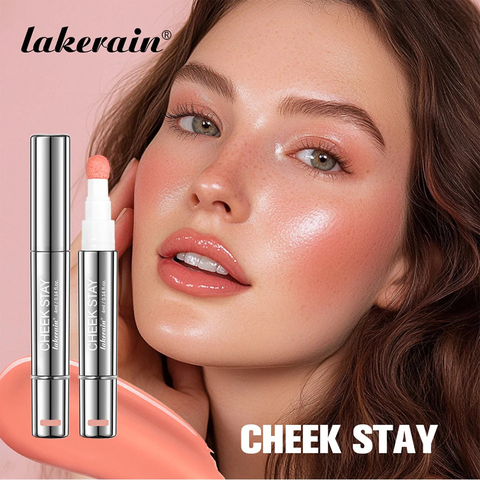 Liquid Blush Stick with Sponge Tip for Natural Matte Cheek Makeup