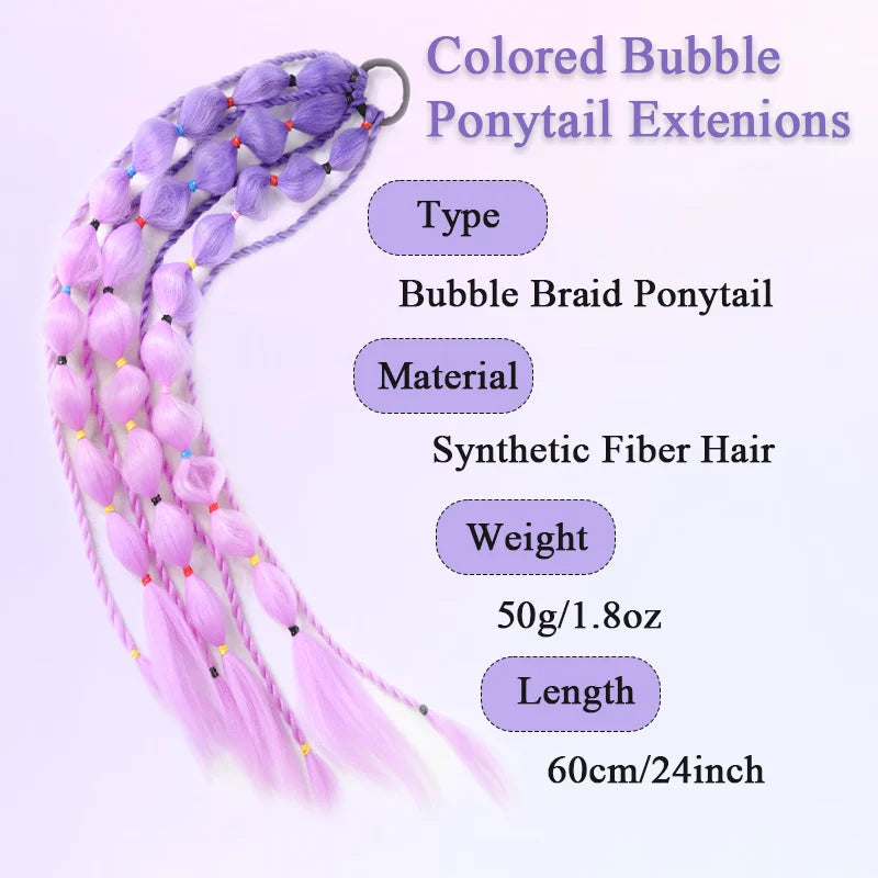 Ombre Bubble Braid Ponytail Extension for Girls