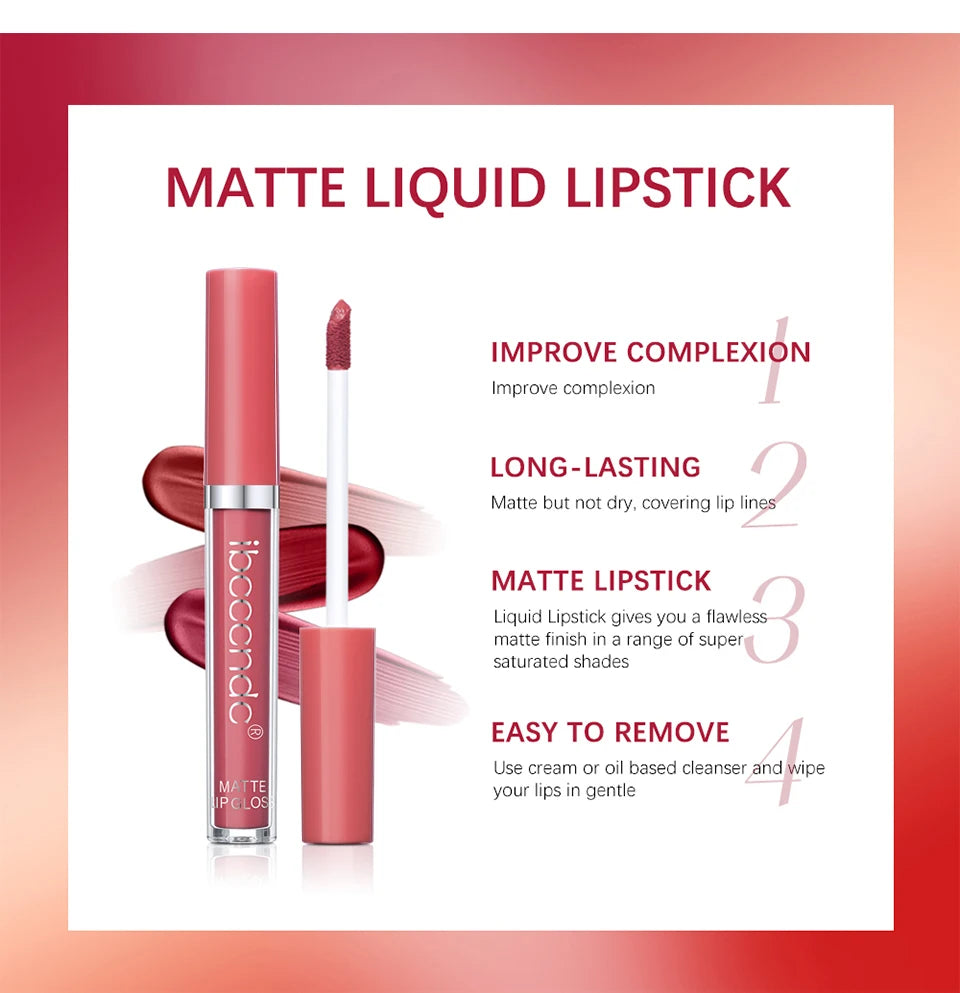 Waterproof Matte Liquid Lipstick for Long Lasting All Day Wear