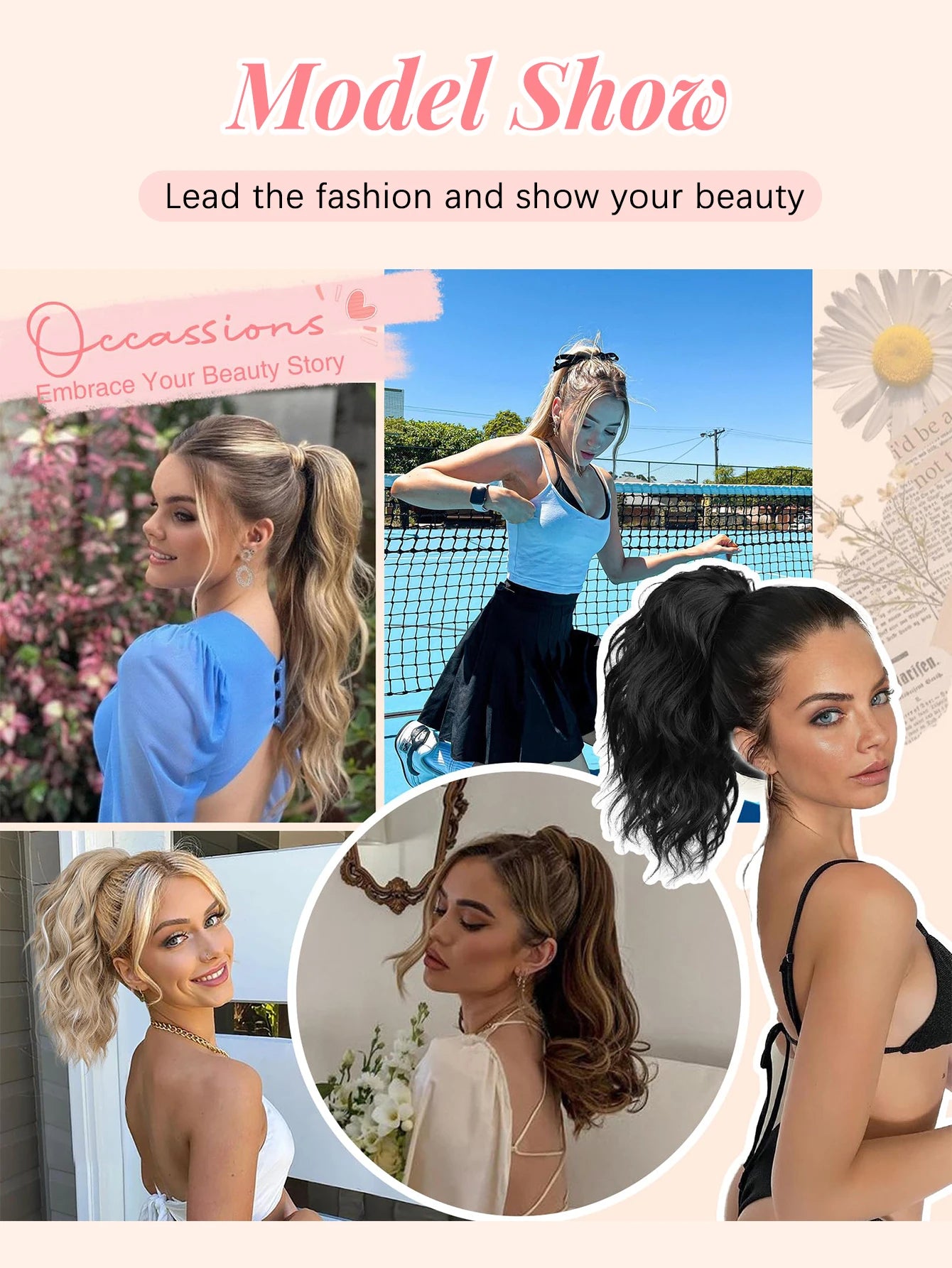 Short Curly Claw Clip Ponytail Hair Extension for Instant Volume - 6