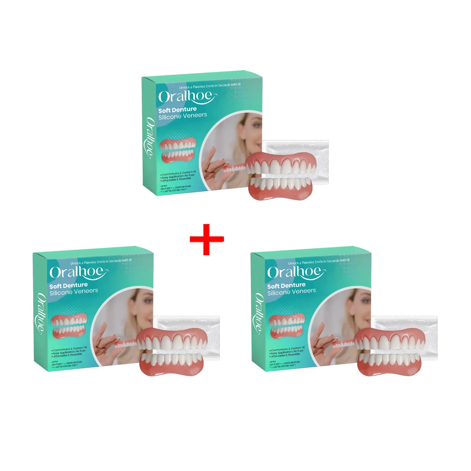 Flexible Silicone Cosmetic Denture Set for a Natural Radiant Smile - 16