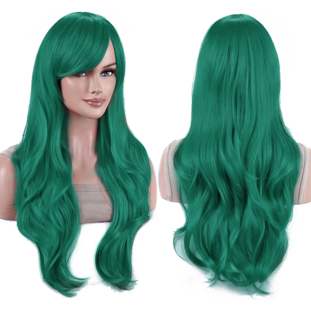 Long Wavy Teal Green Cosplay Wig for Anime Costumes