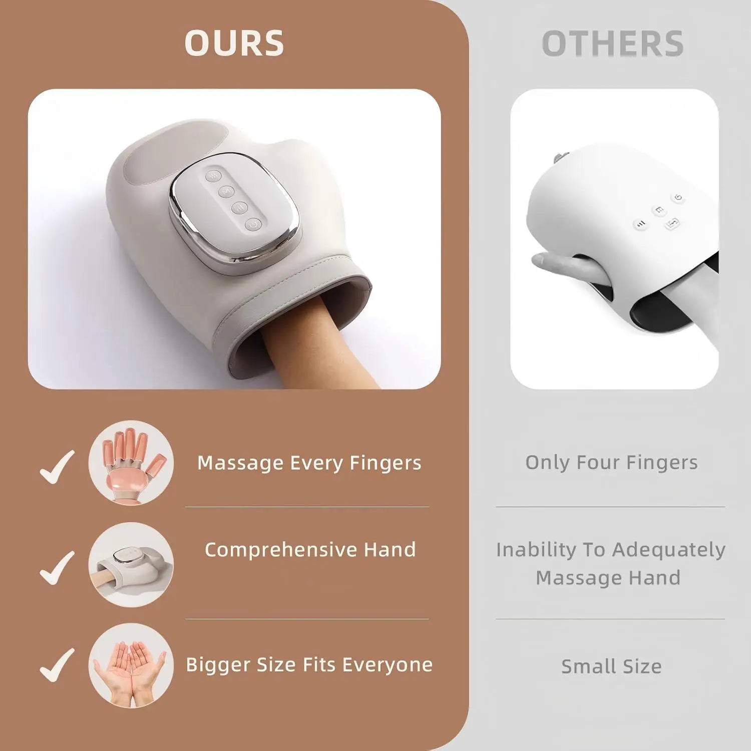 Rechargeable Heated Hand Massager with Air Compression for Pain Relief - 2