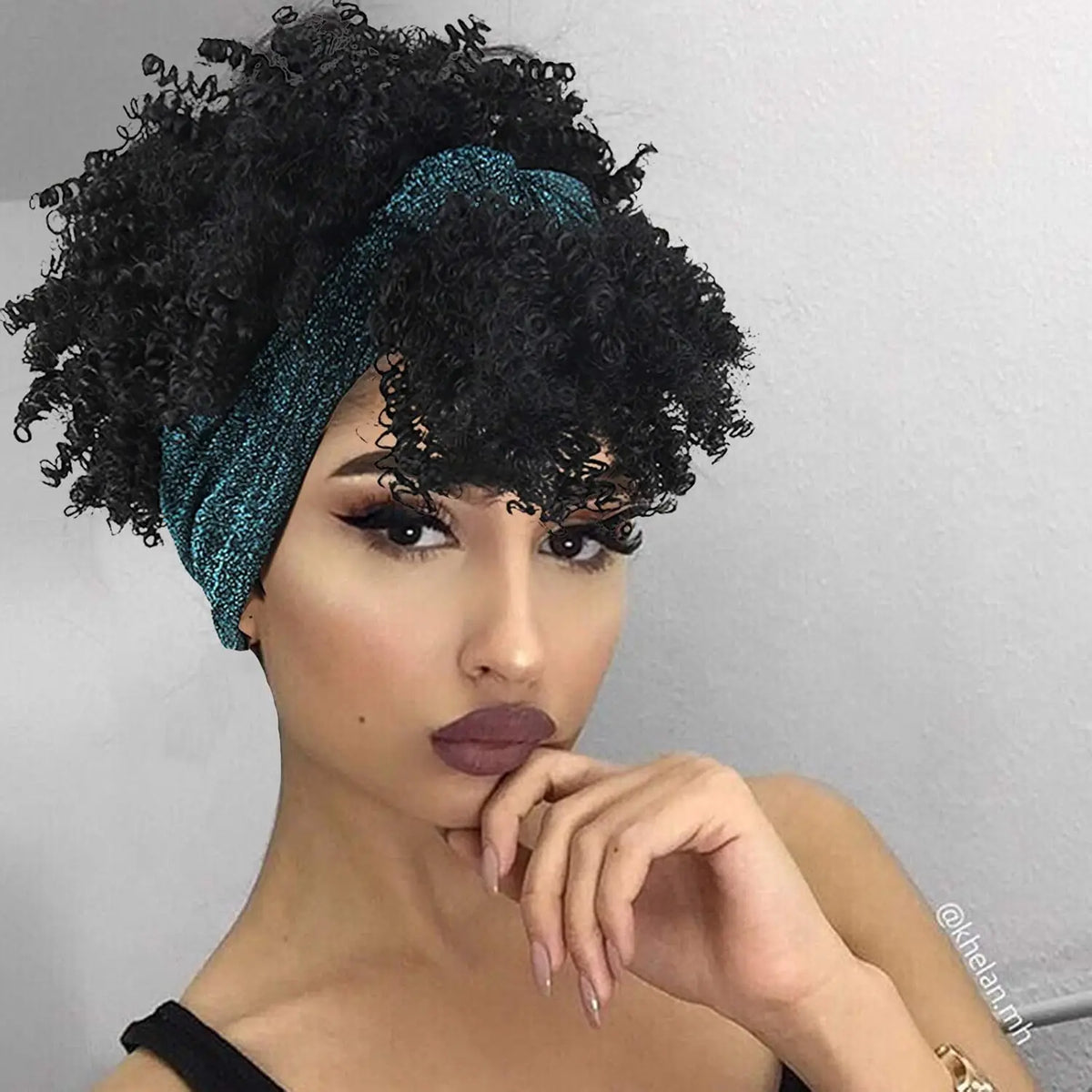 Short Kinky Curly Headband Wig for Daily Styling