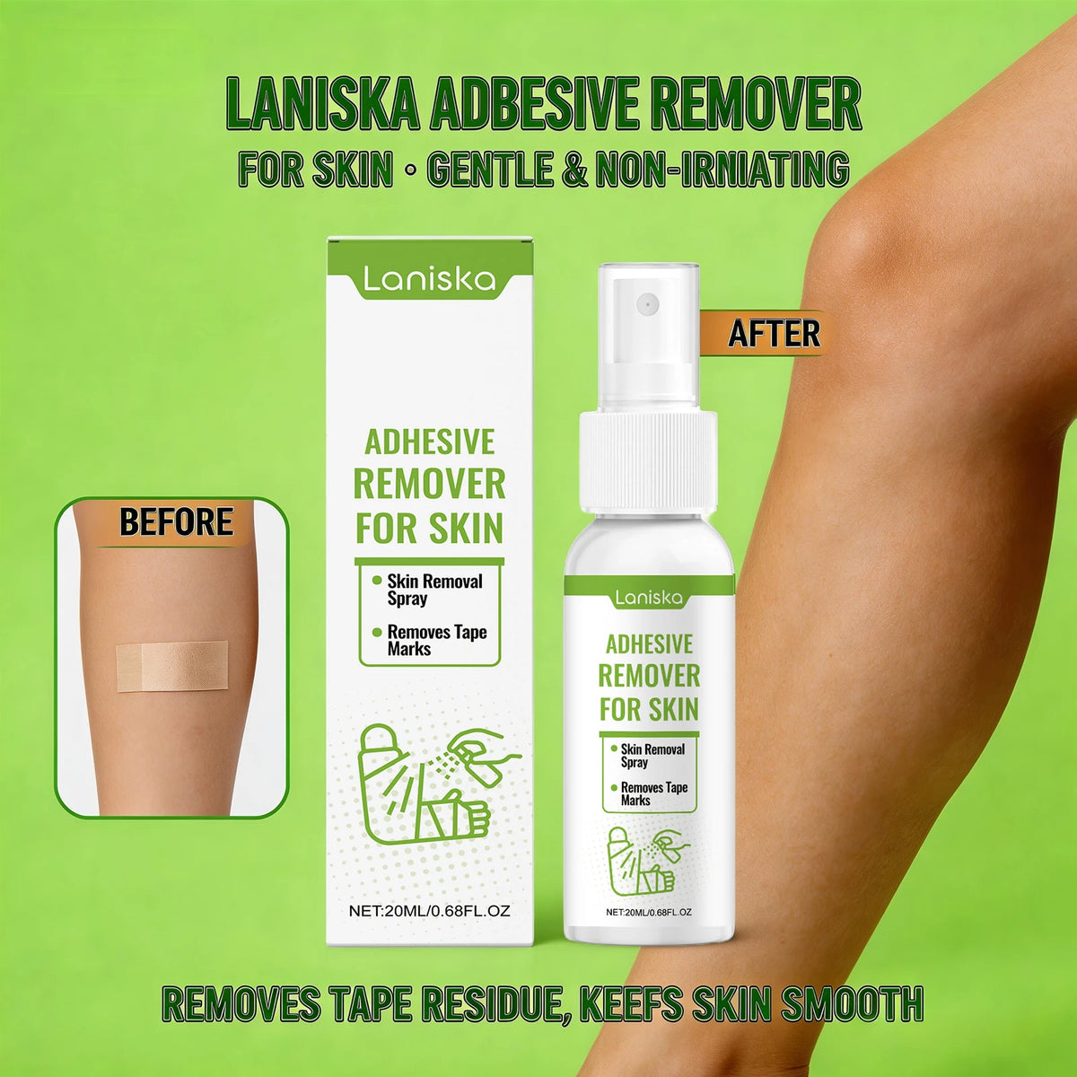 Gentle Adhesive Remover Spray for Skin and Tape Residue