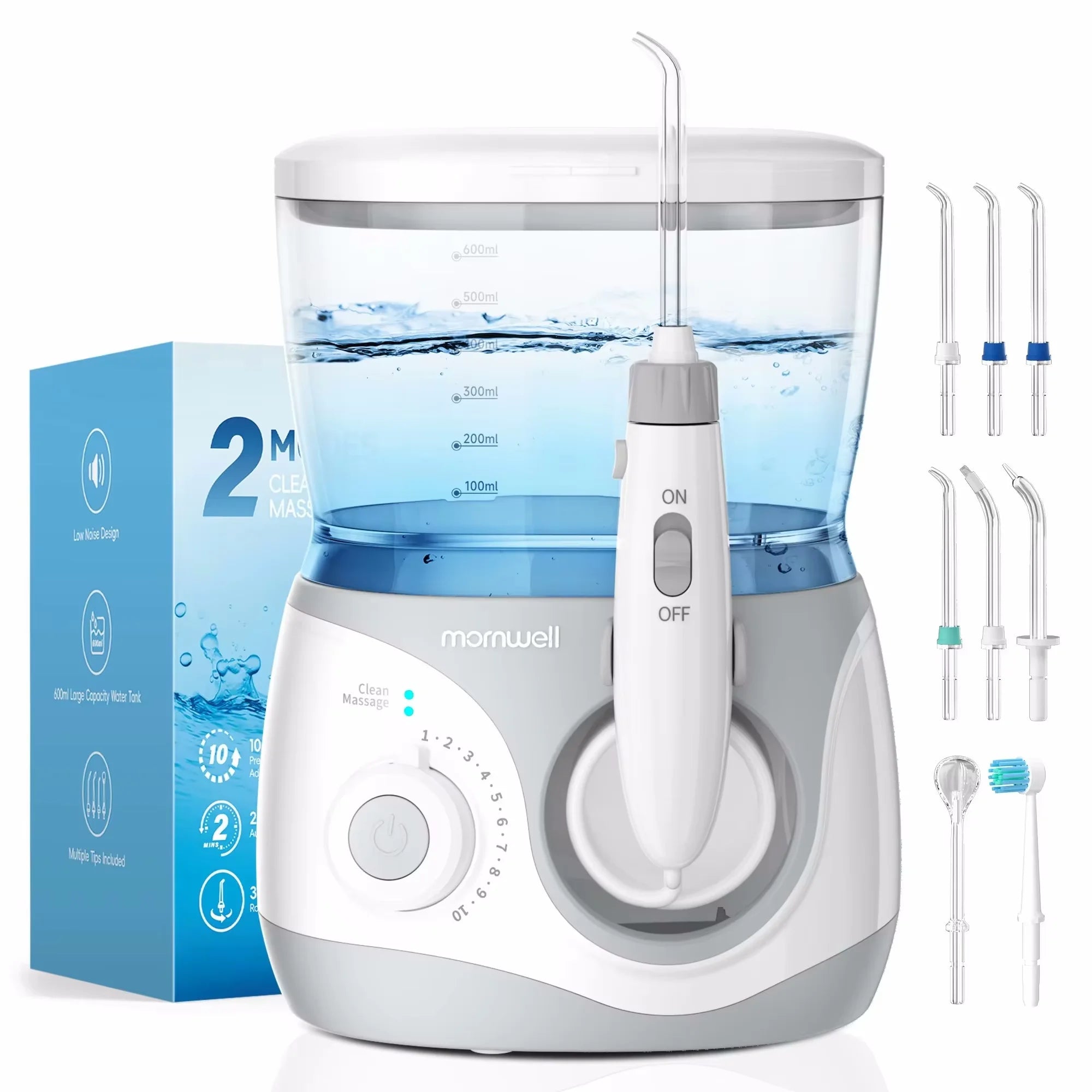Electric Water Flosser for Teeth with 8 Nozzles and 10 Pressure Settings - 18