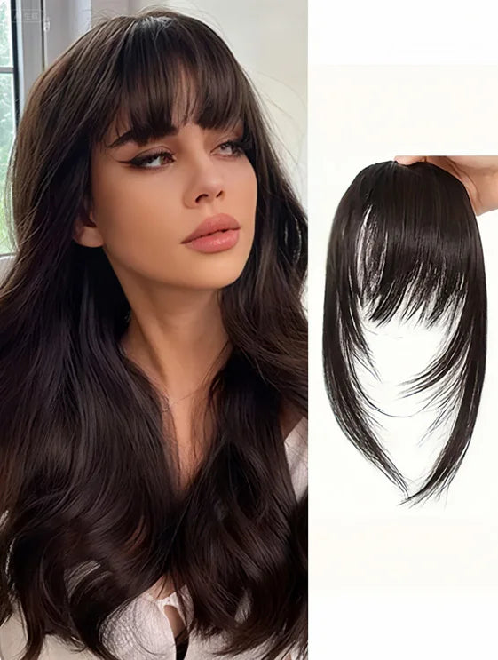 Clip-In Wispy Fringe Bangs with Sideburns for Natural Hair Transformation - 7