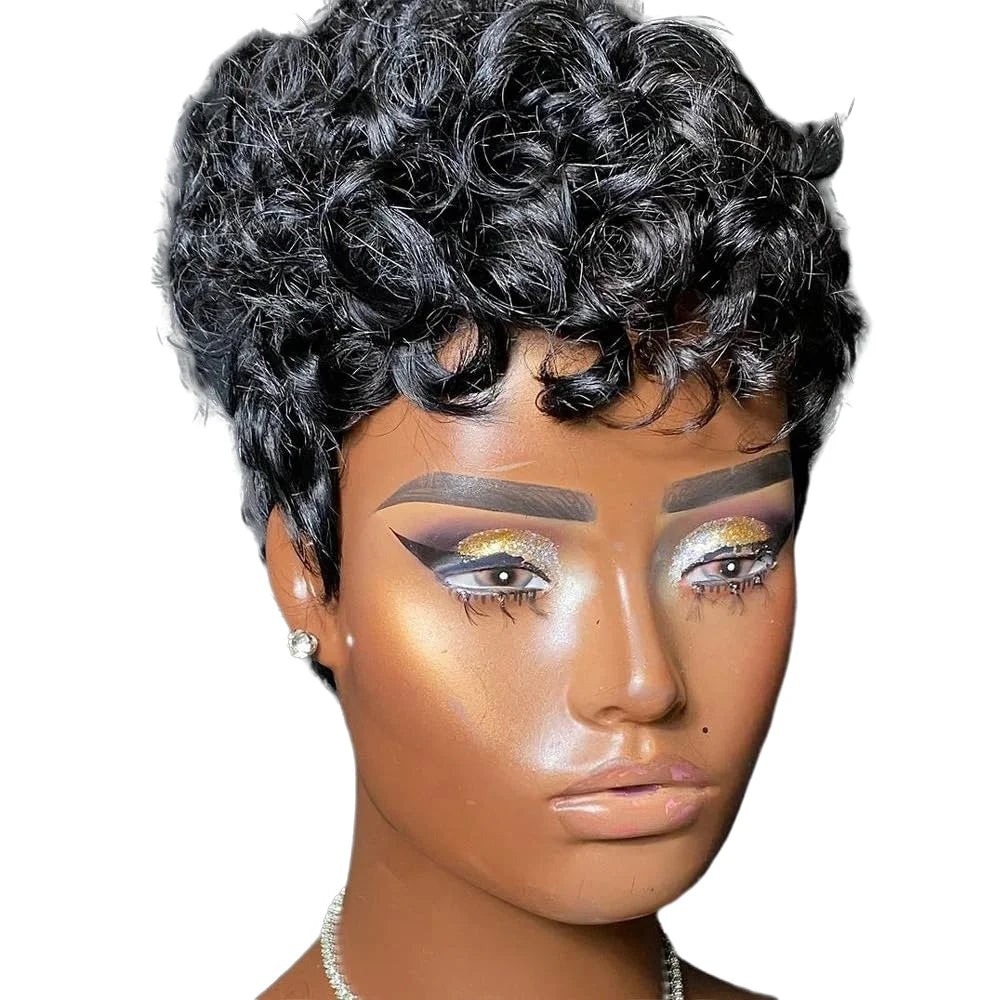 Short Curly Pixie Cut Wig for Daily Wear - 15