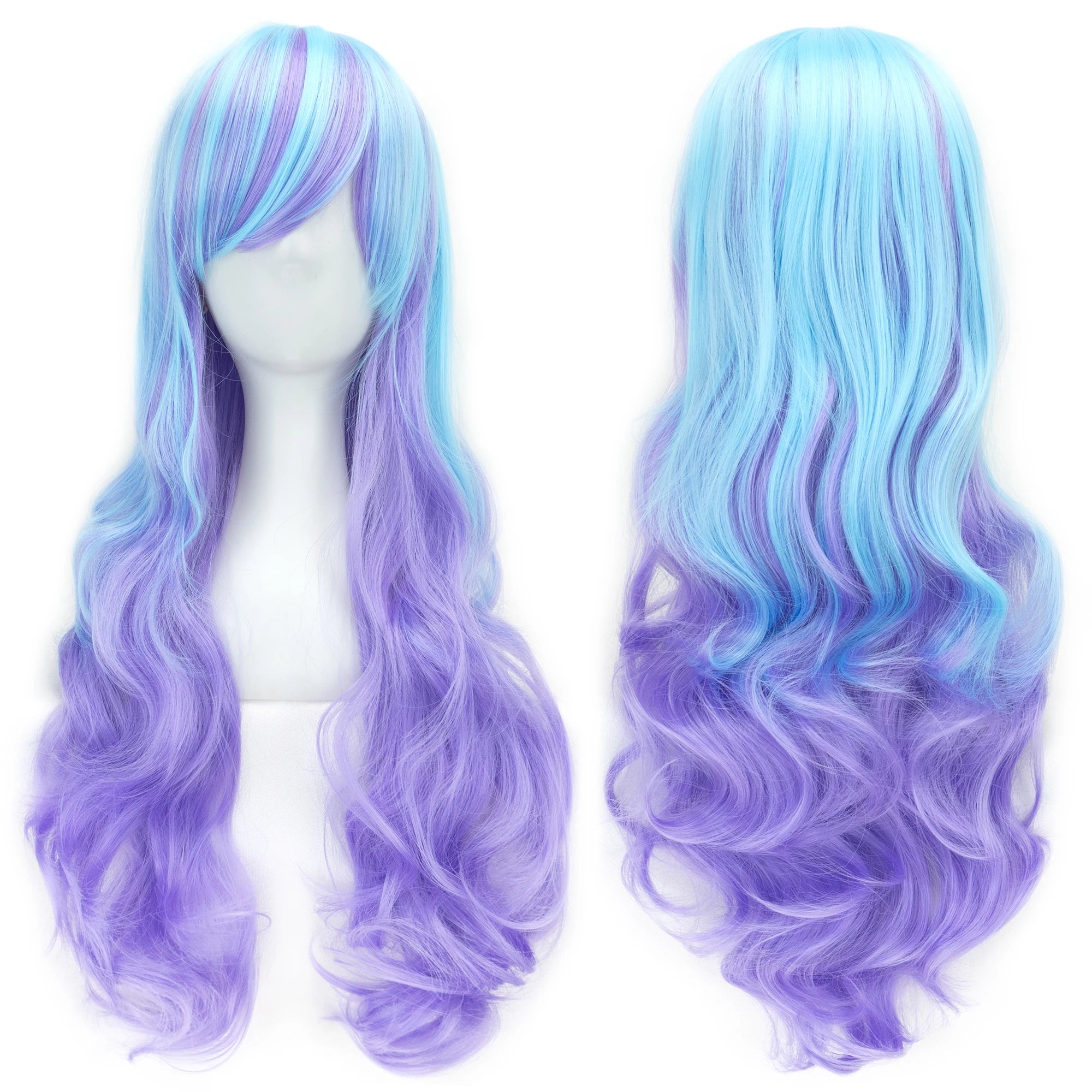 Long Ombre Rainbow Cosplay Wig with Bangs - 16