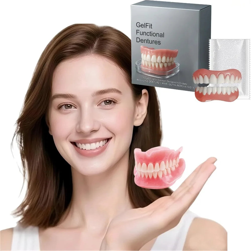 Temporary Silicone Denture Set for Comfortable Smile Restoration