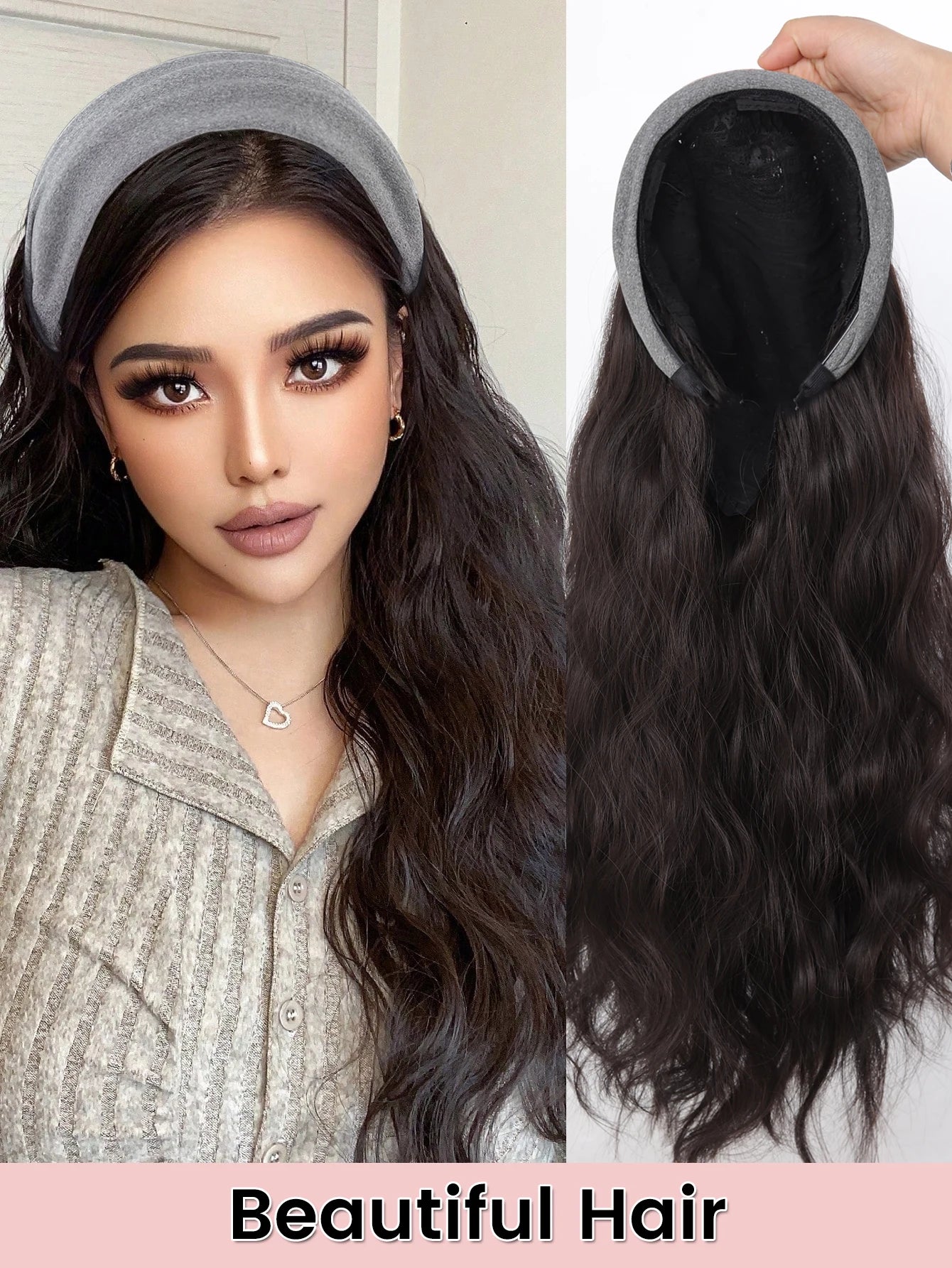 Long Wavy Headband Hair Extension for Instant Voluminous Natural Hair - 7