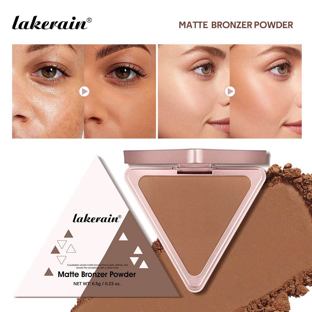Long-Lasting Matte Bronzer Powder for Face Contouring and Shading - 8