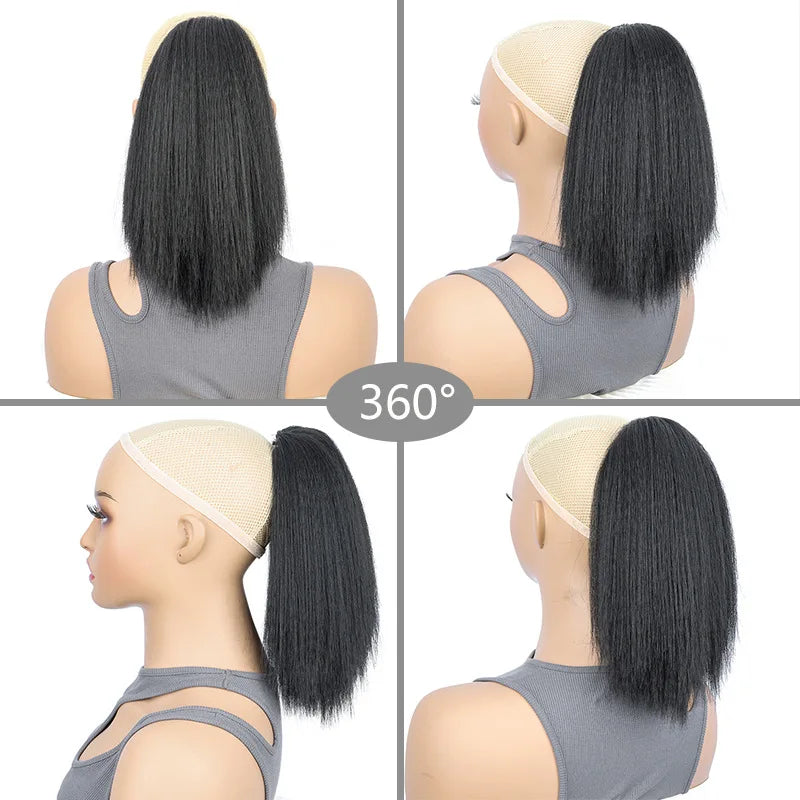 10 Inch Kinky Straight Drawstring Ponytail Extension