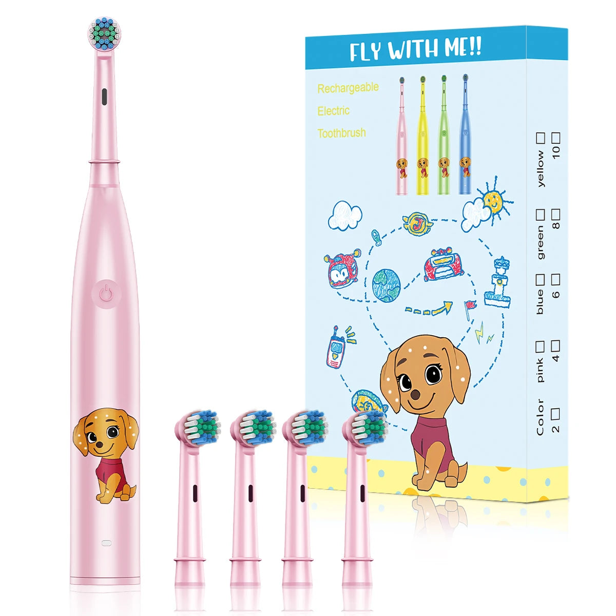 Rechargeable Electric Toothbrush for Kids with Soft Bristles and Timer