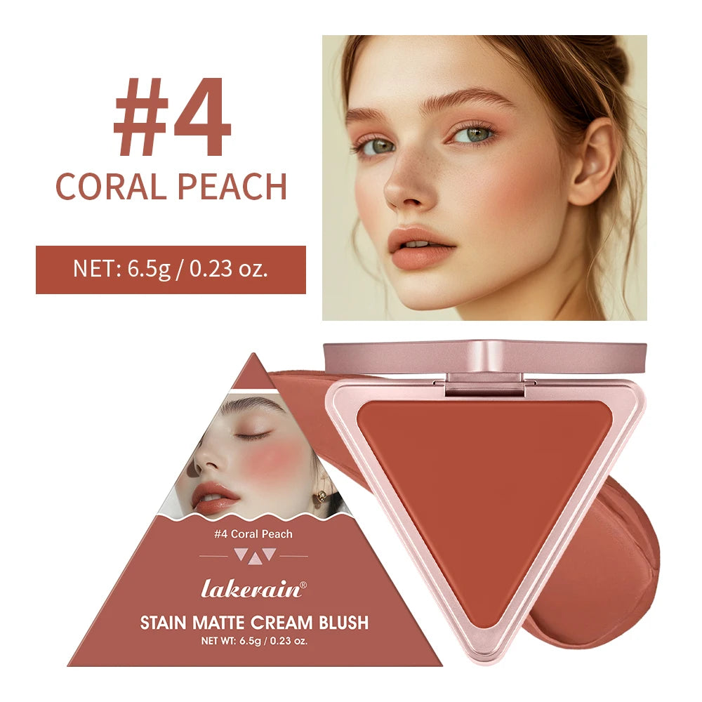 Matte Satin Cream Blush for Long-Lasting Natural Glow and Oil Control