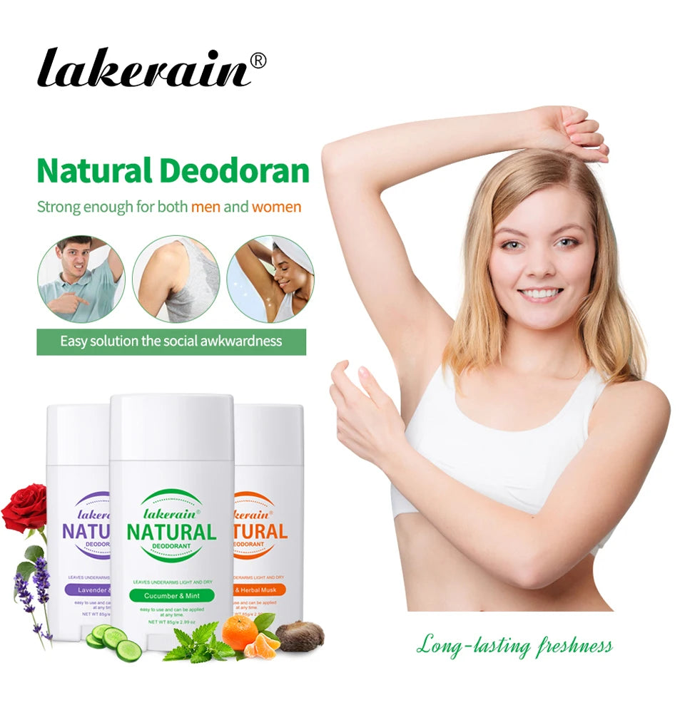 Natural Long-Lasting Solid Deodorant Stick for Fresh Underarm Care