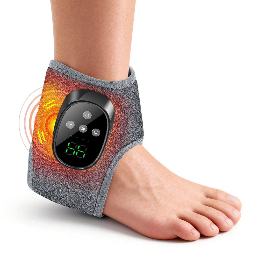 Cordless Heated Ankle Vibration Massager for Pain Relief and Relaxation - 22