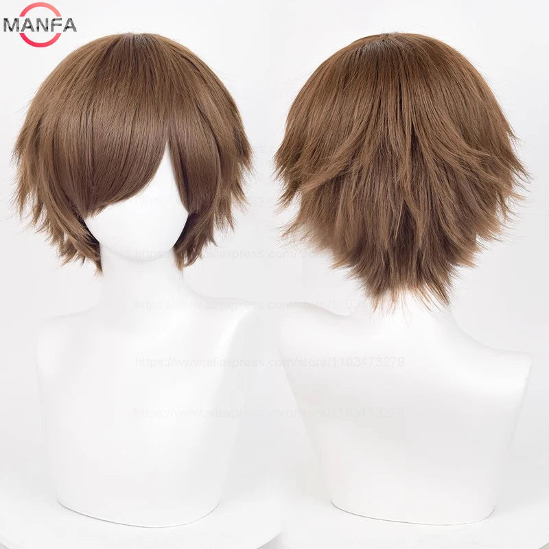 30cm Short Straight Cosplay Wig for Men and Women - 50
