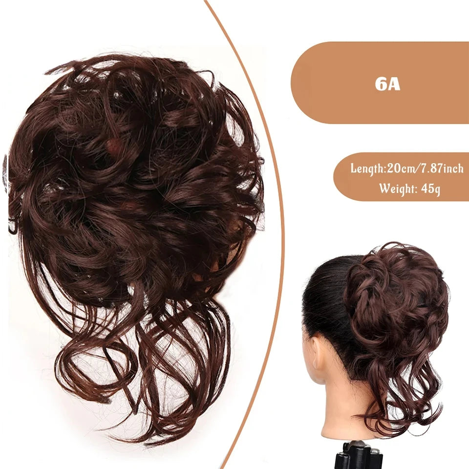 Messy Curly Hair Bun Scrunchie for Instant Volume - 62