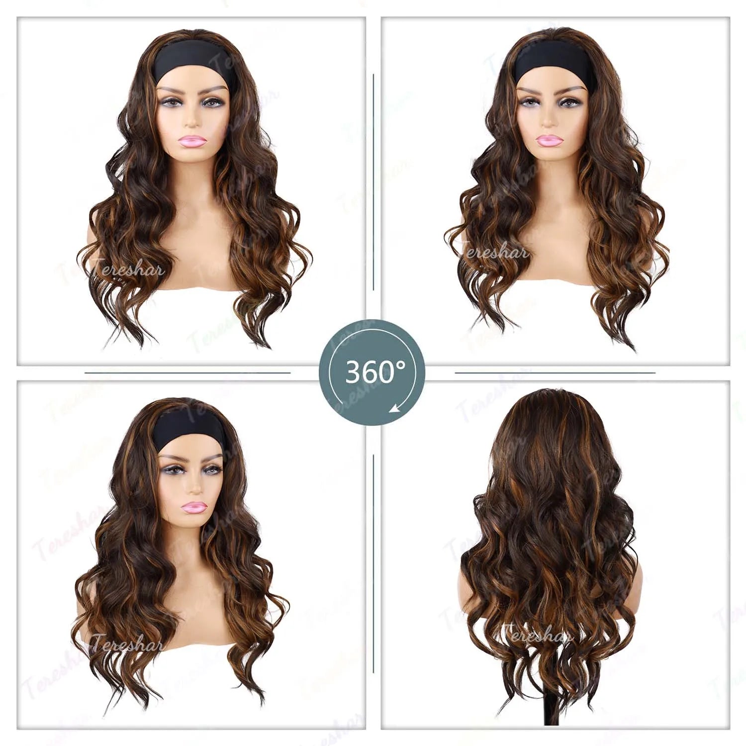 Long Wavy Headband Wig for Effortless Daily Styling - 3