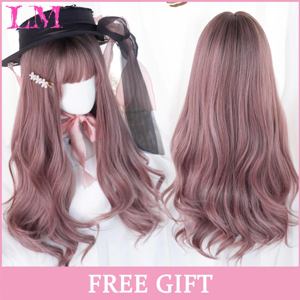 24-Inch Long Pink Cosplay Wig for Costumes - 46