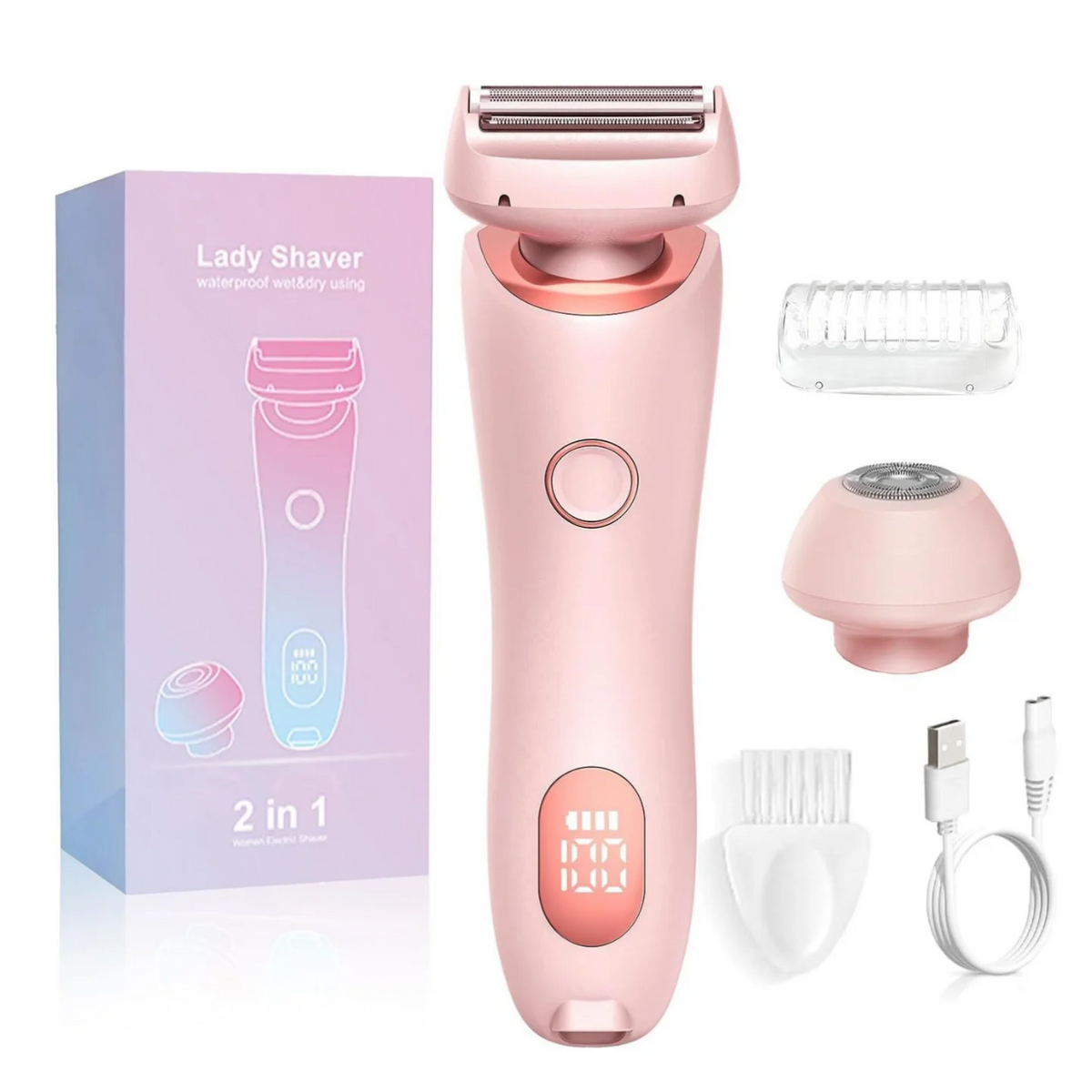 Electric Painless Hair Removal Shaver for Women's Body and Face